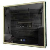 Specchio LED Quadrato | Pulsanti touch | Funzione anti-appannamento | Luce bianca calda - Reyze Serie Edge Modello 1